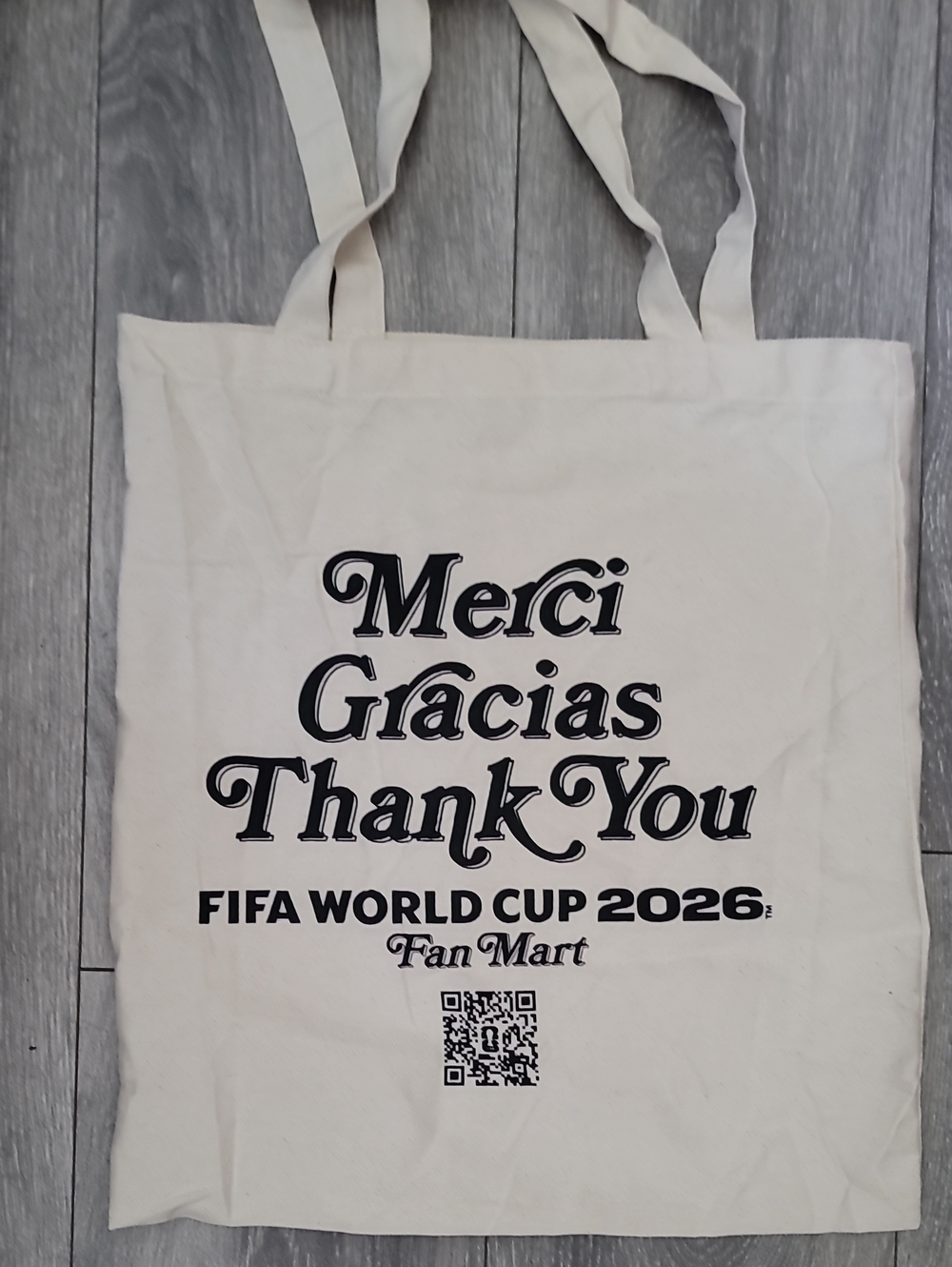 FIFA World Cup 2026 'Merci Gracias Thank You' Canvas Tote
